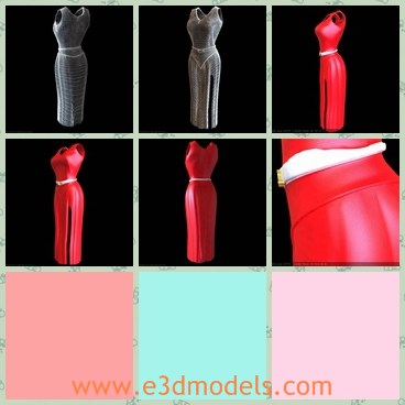 3d model the red gown - This is a 3d model of the red gown,which is sexy and made with good quality.The dress is on the display and many young people like it.