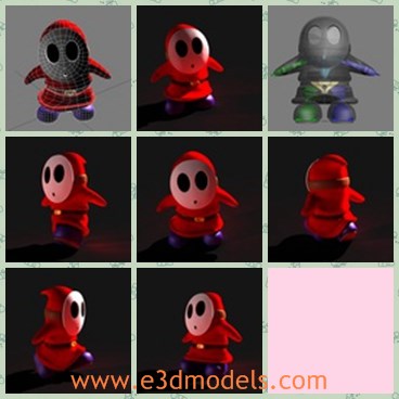 3d model the red guy - This is a 3d model of the red guy,who has a mask and the spiderman uniform.The model is small and cute,who also famous around the world.