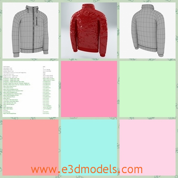 3d model the red jacket - This is a 3d model of the red jacket,which is modeled by original plans and contains high quality textures.