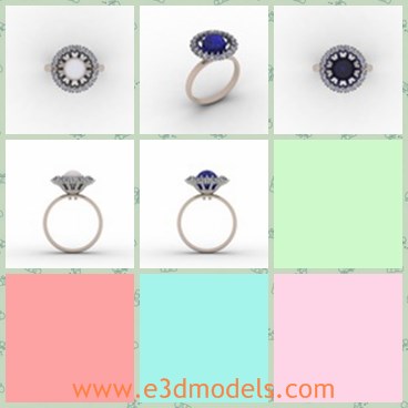 3d model the ring - This is a 3d model of the ring,which is created with diamond and made in details.The size of the ring is 19mm.