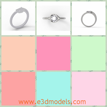 3d model the ring - This is a 3d model of the engagement ring,which is the wedding ring with the pretty diamond.