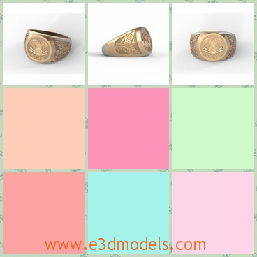3d model the ring for men - This is a 3dmodel of the ring for men,which is large and thick and wide.The surface is made of fine textures.
