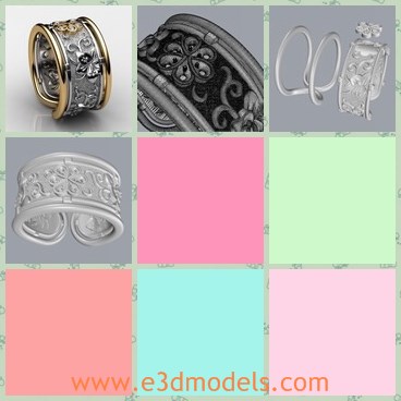 3d model the ring with diamond - THis is a 3d model of the ring with diamond,which is fine and made with elegant decorations.