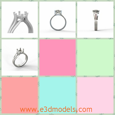 3d model the ring with diamond - This is a 3d model of the ring with diamond,which is shining and beautiful.The model is used in the engagement ceremony.