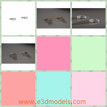 3d model the ring with the oblong shape - This is a 3d model of the ring with the oblong shape,which is presented as an pair.The ring is common in the wedding nowadays.