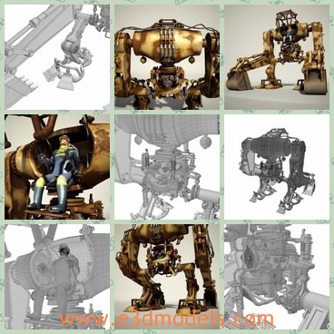 3d model the robot - This is a 3d model of the robot,which is large and heavy.The robot is handled by a man insude of it.