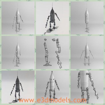 3d model the robot - This is a 3d model of the robot of 1950s,which took a few liberties with limbs and joints to make the model easier to animate.