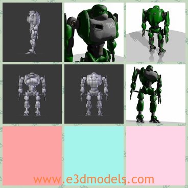 3d model the robot - This is a 3d model of the robot,which looks strong and big.The model is the classic style of a game.