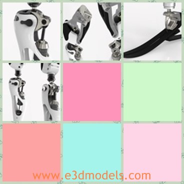 3d model the robot leg - This is a 3d model of the robot leg,which is mechanical and robotic.The model is modern and is the common replacement for cars.