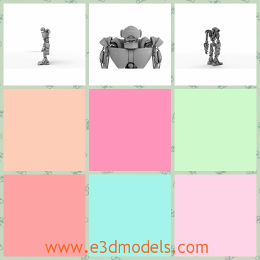 3d model the robot made in steel - This is a 3d model of the robot made in steel,which is tall and strong and the body is humannoid.