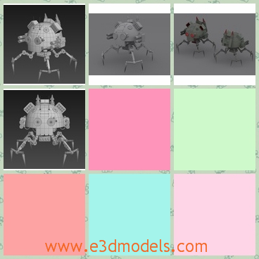 3d model the robot with legs - This is a 3d model of the robot with legs,which is big on the top and thin on the underneath.