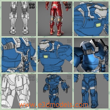 3d model the robots in blue - This is a 3d model of the robots in blue,which are strong and large.The model is made of the iron materials.