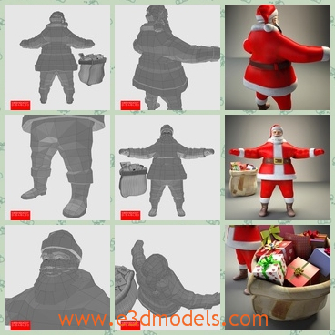 3d model the Santa Claus with a cap - This is a 3d model of the Santa Claus,who has a red suit.The red cap is lovely on his head.The model is big and fat,but very cute.