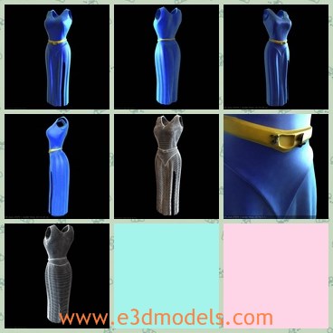 3d model the sapphire dress - This is a 3d model of the sapphire dress,which is sexy and popular.The waistband on the dress is elegant and pretty.