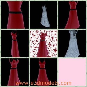 3d model the sexy dress - This is a 3d model of the sexy dress,which is the evening gown.The dress is fine and elegant.