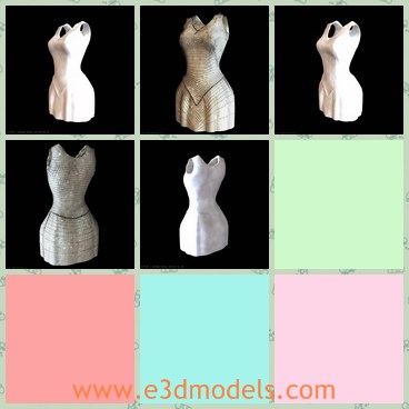 3d model the sexy dress - This is a 3d model of the sexy dress,which is short and elegant.The dress is made with fibre and special materials.