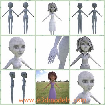 3d model the sexy female - This is a 3d model of the sexy female,who is charming and pretty.The girl has a white dress and the short hair is so cool.