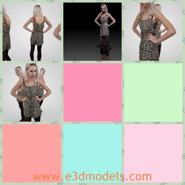 3d model the sexy girl - THis is a 3d model of the sexy girl,who is thin and pretty.The girl is sexy and presented with minidress.