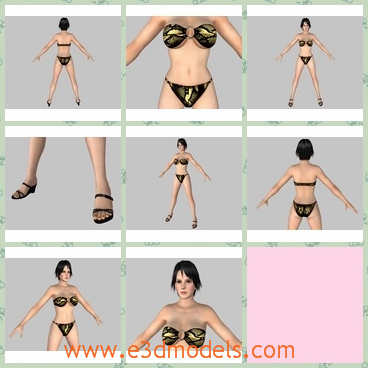 3d model the sexy woman - This is a 3d model of the sexy woman,which has bikini and she is young and pretty.