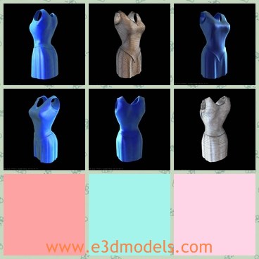 3d model the short minidress - This is a 3d model of the short minidress,which is sexy and made with good quality.