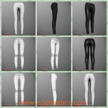 3d model the skinny pants of women - This is a 3d model of the women's skinny pants,which is tight and very popular.The pant is modeled with animation and realism in mind.