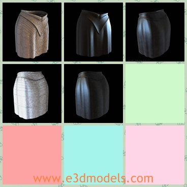 3d model the skirt - This is a 3d model of the skirt,which is elegant and charming.There is a triangle ornament on the front.