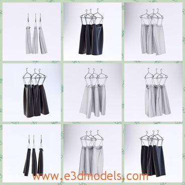 3d model the skirts - This is a 3dmodel of the skirts,which are clean and tidy.The skirts are hanging on the hangers.
