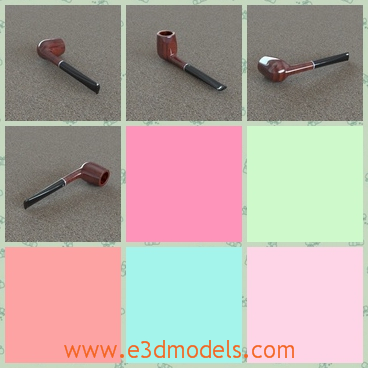3d model the smoking pipe - This is a 3d model of the smoking pipe,which is old and made for smoking tabacco.The model is made of the briar materials.