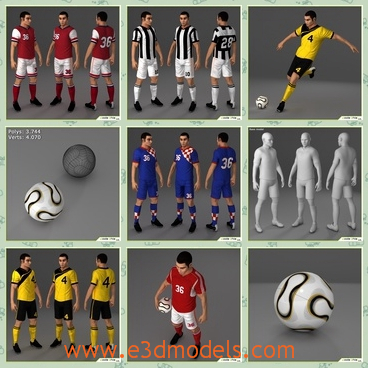 3d model the soccer player - This is a 3d model of the soccer player,who is from Asian countries and the he is tall and strong.The model is the kicker in the team.