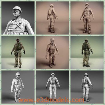 3d model the soldier - This is a 3d model of the soldier,who is the military soldier.The model is made in high quality.