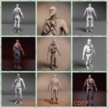 3d model the soldier in the game - This is a 3d model of the soldier in the game,who is strong and has a weapon with him.The model is popular in many games.