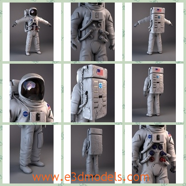 3d model the spaceman - This is a 3d model of the spaceman of USA,who are equipped with space uniforms.The model is made according to the real astronaut Apollo 11.