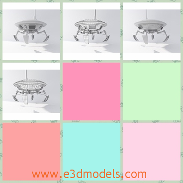 3d model the spider-shape light - This is a 3d model of the spider-shape light,which is special and strange.The light is hanging in the middle of the roof.