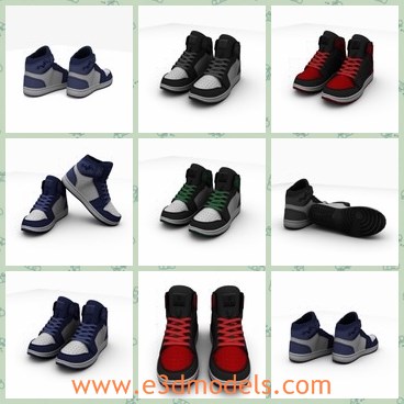 3d model the sports shoes - This is a 3d model of the sports shoes,which is made with laces.The shoes are popular for tennis players.