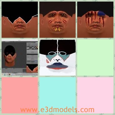 3d model the statue - This is a 3d model of the statue,which is a human face.The model is painted in human color and the face is horrible to see.