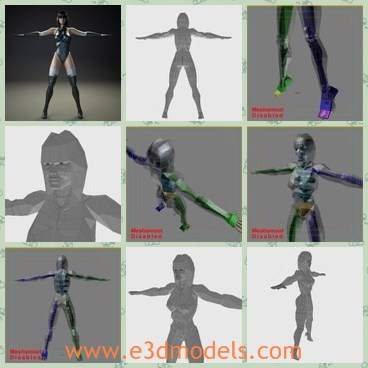 3d model the superhero - This is a 3d model of the superhero,who is a sexy and comic character with long legs.The model is the common figure in the cartoon movie.