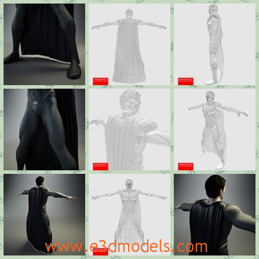 3d model the superman in grey - This is a 3d model of the superman in grey,who is fantastic and specular.The model is the famous character in the movie.