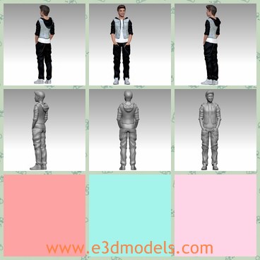 3d model the teenager - This is a 3d model of the teenager,which is the model of Justin Bieber,who is a famou singer around the world.