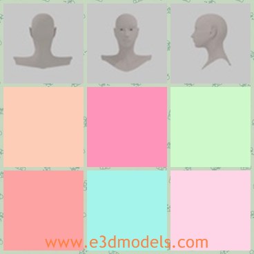 3d model the template of a human head - This is a 3d model of the template of a human head,which  can be used to lay out topology, used as is or be easily edited to whatever need because of the simple topology.