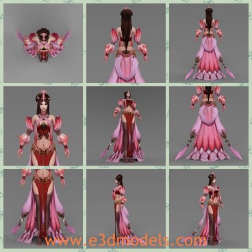 3d model the the Queen Dabli - THis is a 3d model  of Fantasy Girl named Queen Dabli. Model has perfect edge loop based topology.She is a fantastic character in the cartoon movie.