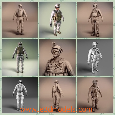 3d model the trooper soldier - This is a 3d model of the trooper soldier,who is the soldier in the army.The model is made according to the real bases.