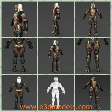 3d model the warrior - This is a 3d model of the warrior,who is strong and fantastic.The man has special and charming tattoos on his body.The warrior is named Balba,who is a soldier.
