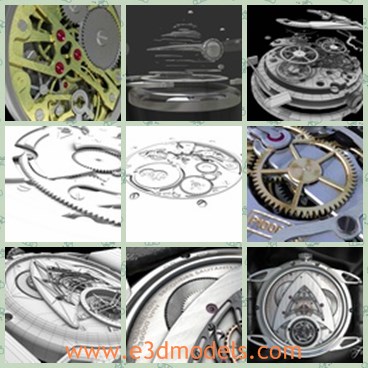 3d model the watch mechanism - This is a 3d model of the watch mechanism,which is created in details.The clock parts is special and necessary.