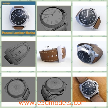 3d model the watch with a leather materials - This is a 3d model of the watch with a leather materials,which is new and luxury.The model is luxury and popular.