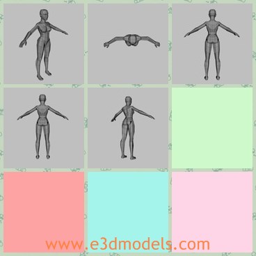 3d model the woman - This is a 3d model of the woman,who is perfect for modification and rigging or as a perfect base to create further models.