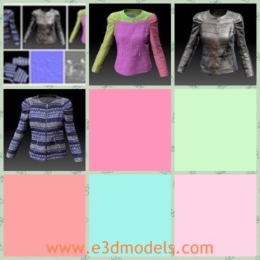 3d model the woman jacket - This is a 3d model of the woman jacket,which is realistic and made with zippers.The model is pretty.