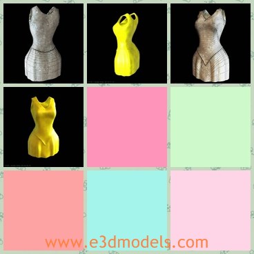 3d model the yellow dress - This is a 3d model of the yellow dress,which is sexy and made with good quality.