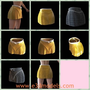 3d model the yellow skirt - This is a 3d model of the yellow skirt,which is short and sexy.The skirt is made of fibre and soft materials.