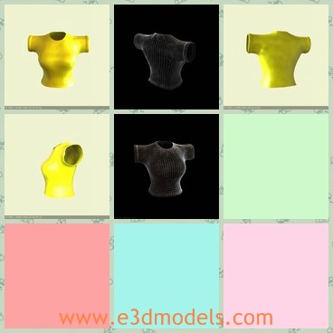 3d model the yellow T-shirt - This is a 3d model of the yellow T-shirt,which is made for female.The shirt is short and loose.