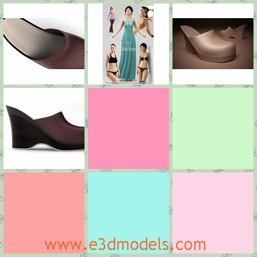 3d models of clog shoes - These 3d models are about some plain clog shoes which have thick high heels and soft interior which can make your feet very comfortable.